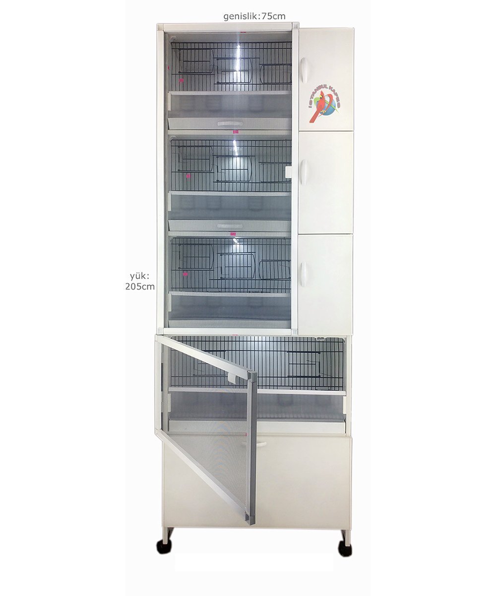 MODEL PDM01YS (SALMALI) - 4'lü DOLAP - PVC KUŞ DOLABI - DOLAP KAFES - PVC KAFES - SALMA KAFES - ÇOK AMAÇLI DOLAP