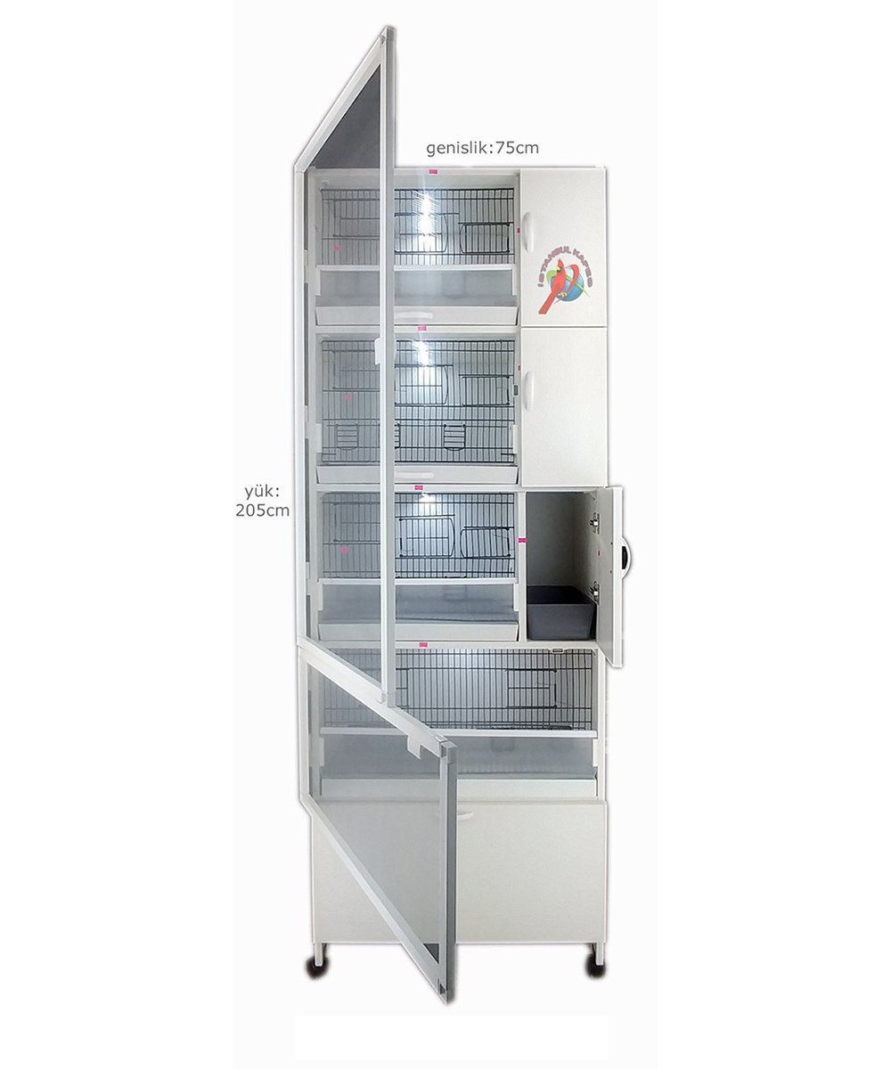 MODEL PDM01YS (SALMALI) - 4'lü DOLAP - PVC KUŞ DOLABI - DOLAP KAFES - PVC KAFES - SALMA KAFES - ÇOK AMAÇLI DOLAP