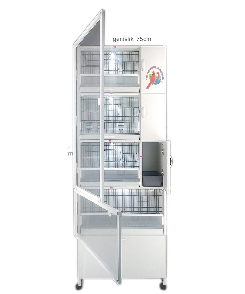 MODEL PDM01YS (SALMALI) - 4'lü DOLAP - PVC KUŞ DOLABI - DOLAP KAFES - PVC KAFES - SALMA KAFES - ÇOK AMAÇLI DOLAP