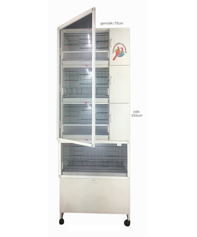 MODEL PDM01YS (SALMALI) - 4'lü DOLAP - PVC KUŞ DOLABI - DOLAP KAFES - PVC KAFES - SALMA KAFES - ÇOK AMAÇLI DOLAP