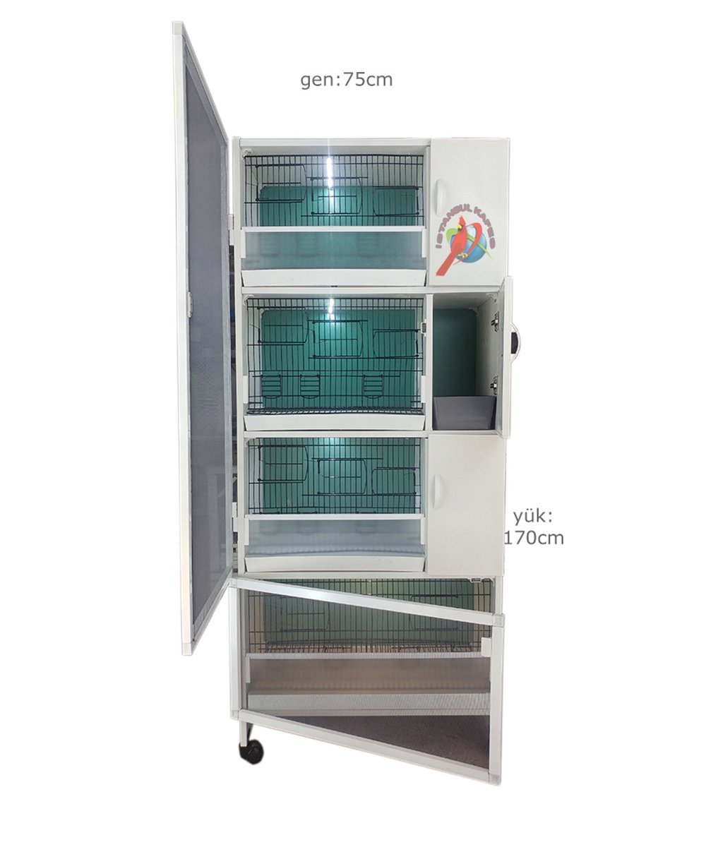 MODEL PDM01YS (SALMALI) - 4'lü DOLAP - PVC KUŞ DOLABI - DOLAP KAFES - PVC KAFES - SALMA KAFES - ÇOK AMAÇLI DOLAP