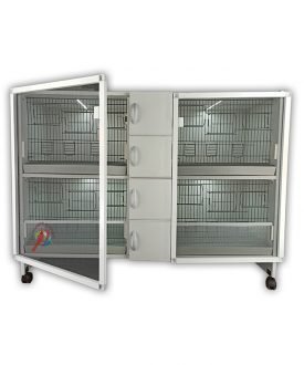 MODEL PD04Y-OY (ORTADAN FOLLUKLU) 4 lü DOLAP - PVC KUŞ DOLABI - DOLAP KAFES - PVC KAFES - SALMA KAFES - ÇOK AMAÇLI DOLAP