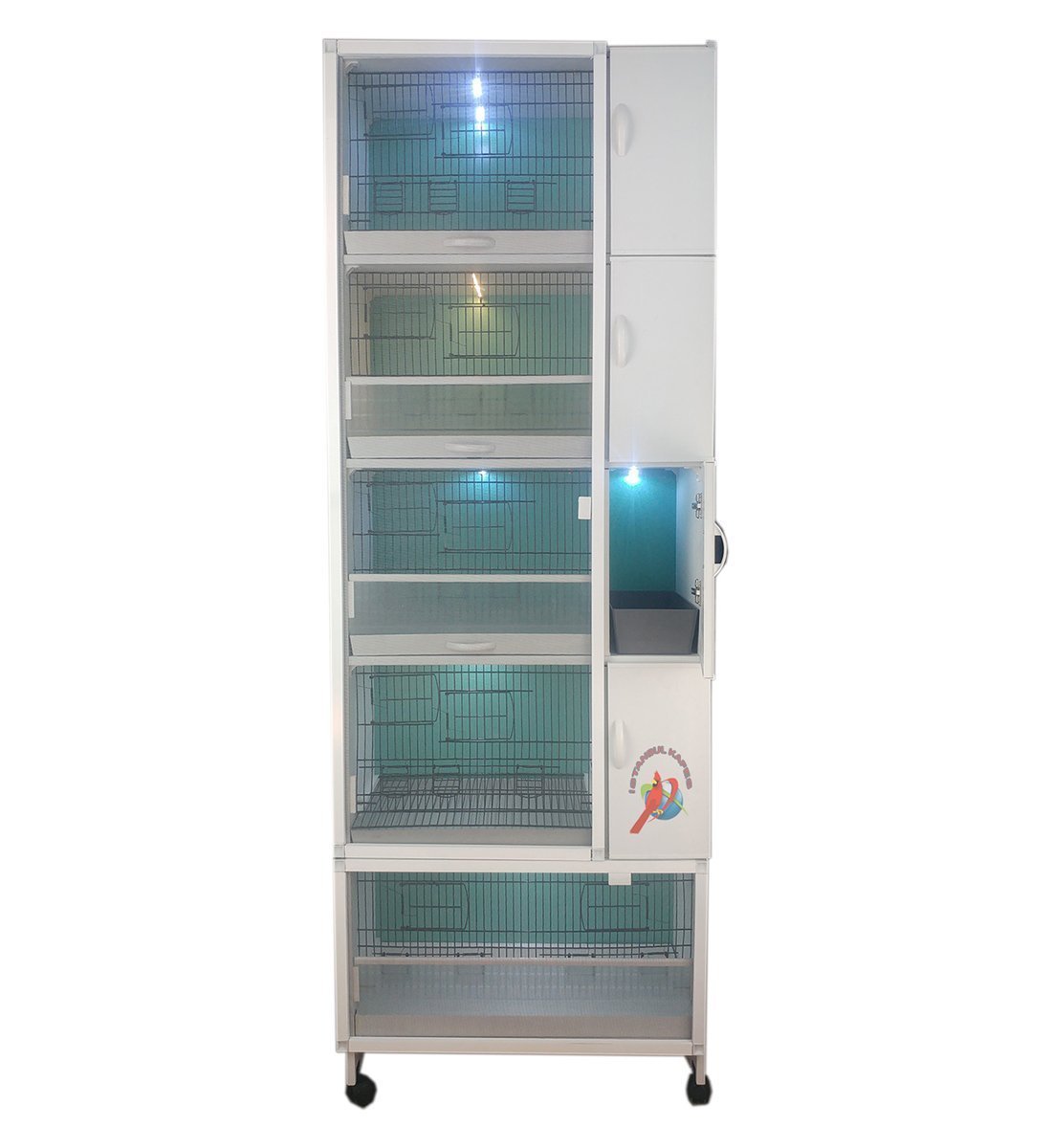 MODEL PDM05YS (SALMALI) 5 li DOLAP - PVC KUŞ DOLABI - DOLAP KAFES - PVC KAFES - SALMA KAFES - ÇOK AMAÇLI DOLAP