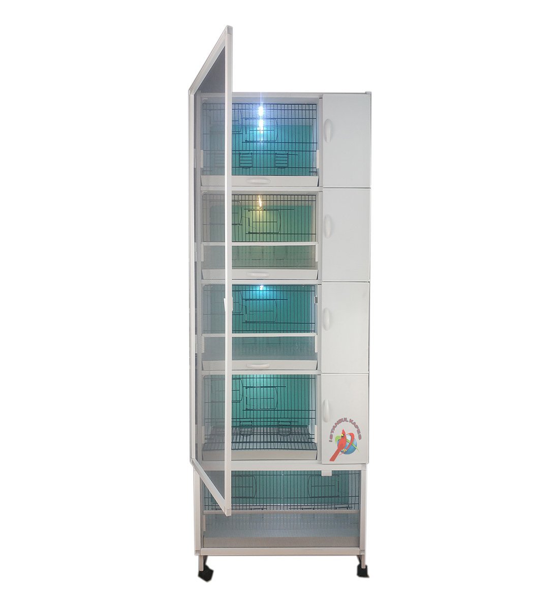 MODEL PDM05YS (SALMALI) 5 li DOLAP - PVC KUŞ DOLABI - DOLAP KAFES - PVC KAFES - SALMA KAFES - ÇOK AMAÇLI DOLAP