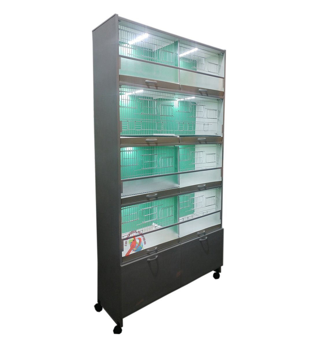 MODEL PDM08 - 8 li DOLAP - PVC KUŞ DOLABI - DOLAP KAFES - PVC KAFES - SALMA KAFES - ÇOK AMAÇLI DOLAP