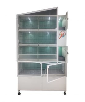 MODEL PDM54-ÇTYY (ÇİFT TEPSİ YANDAN FOLLUKLU) 8 li DOLAP - PVC KUŞ DOLABI - DOLAP KAFES - PVC KAFES - SALMA KAFES - ÇOK AMAÇLI DOLAP