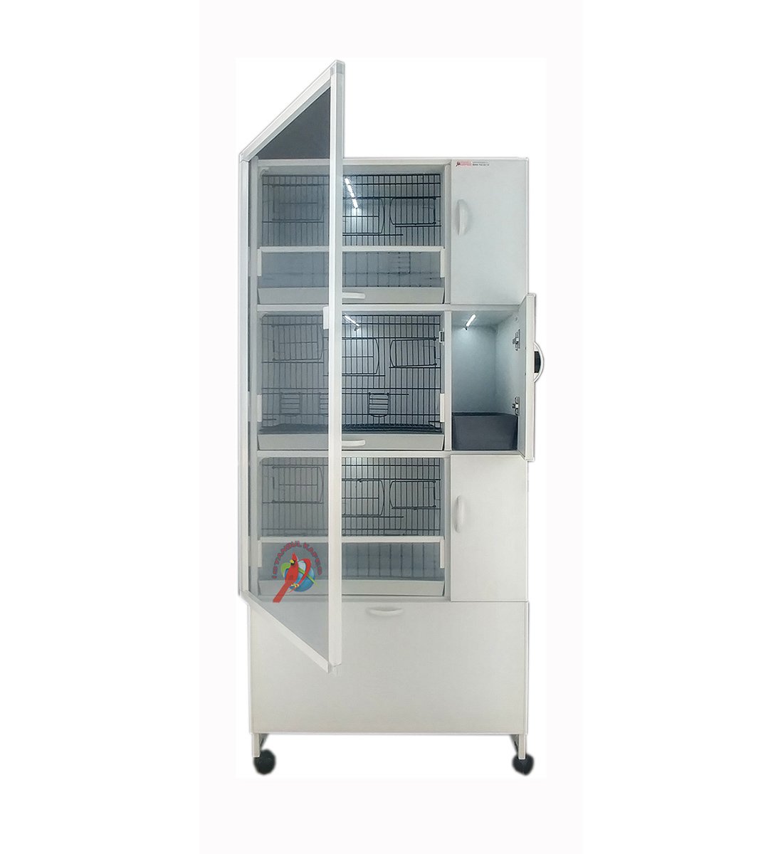 MODEL PDM03Y - 3'lü DOLAP - PVC KUŞ DOLABI - DOLAP KAFES - PVC KAFES - SALMA KAFES - ÇOK AMAÇLI DOLAP