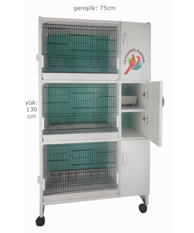 MODEL PDM03Y - 3'lü DOLAP - PVC KUŞ DOLABI - DOLAP KAFES - PVC KAFES - SALMA KAFES - ÇOK AMAÇLI DOLAP