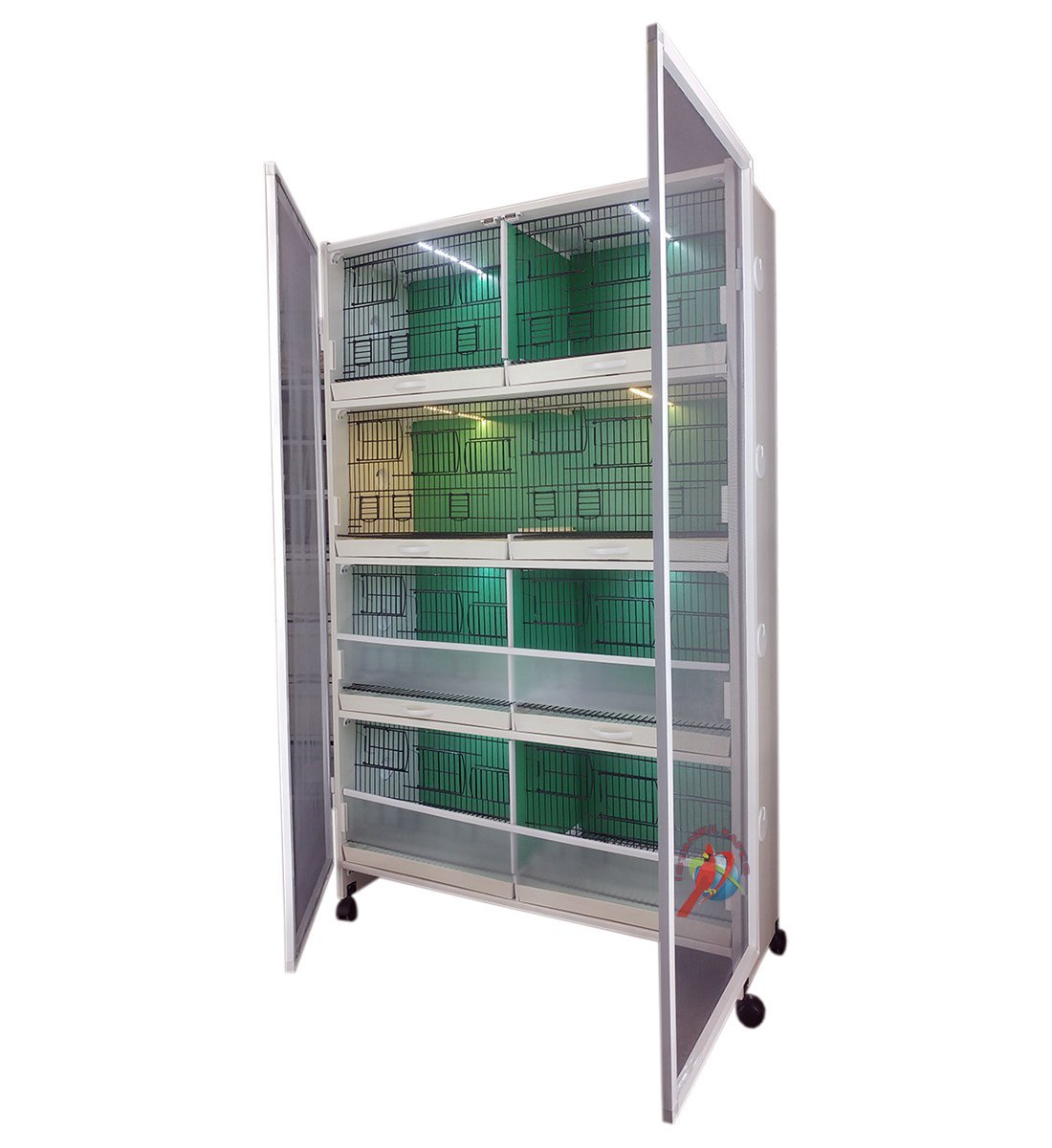 MODEL PDM08 - 8 li DOLAP - PVC KUŞ DOLABI - DOLAP KAFES - PVC KAFES - SALMA KAFES - ÇOK AMAÇLI DOLAP