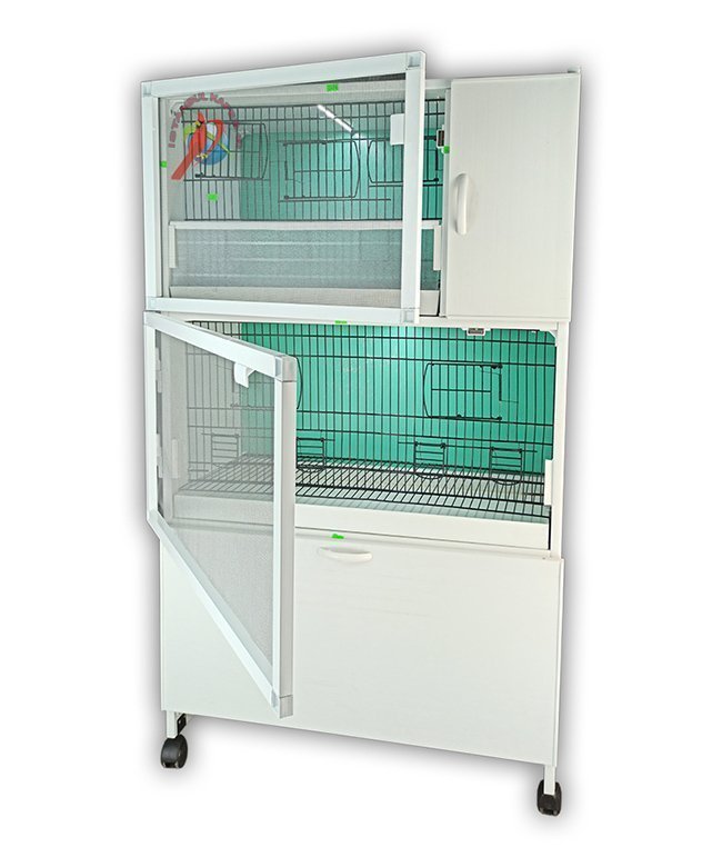 MODEL PDM02YS (SALMALI) - 2'li DOLAP - PVC KUŞ DOLABI - DOLAP KAFES - PVC KAFES - SALMA KAFES - ÇOK AMAÇLI DOLAP