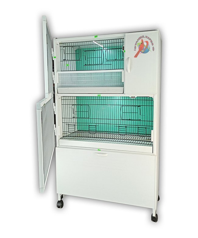 MODEL PDM02YS (SALMALI) - 2'li DOLAP - PVC KUŞ DOLABI - DOLAP KAFES - PVC KAFES - SALMA KAFES - ÇOK AMAÇLI DOLAP