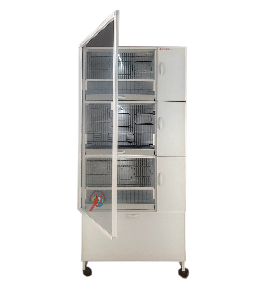 MODEL PDM03Y - 3'lü DOLAP - PVC KUŞ DOLABI - DOLAP KAFES - PVC KAFES - SALMA KAFES - ÇOK AMAÇLI DOLAP