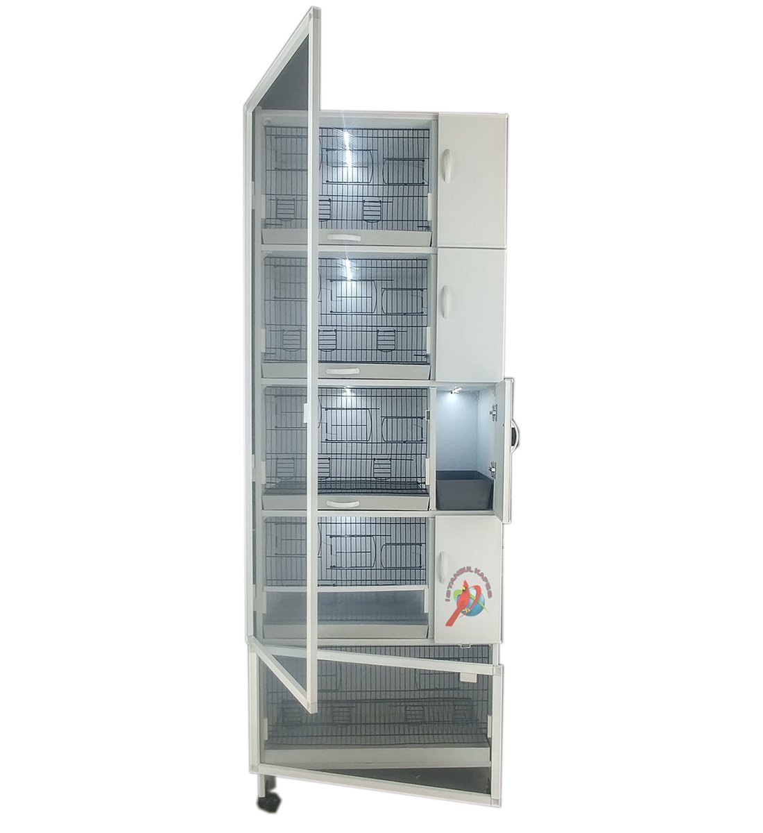 MODEL PDM05YS (SALMALI) 5 li DOLAP - PVC KUŞ DOLABI - DOLAP KAFES - PVC KAFES - SALMA KAFES - ÇOK AMAÇLI DOLAP