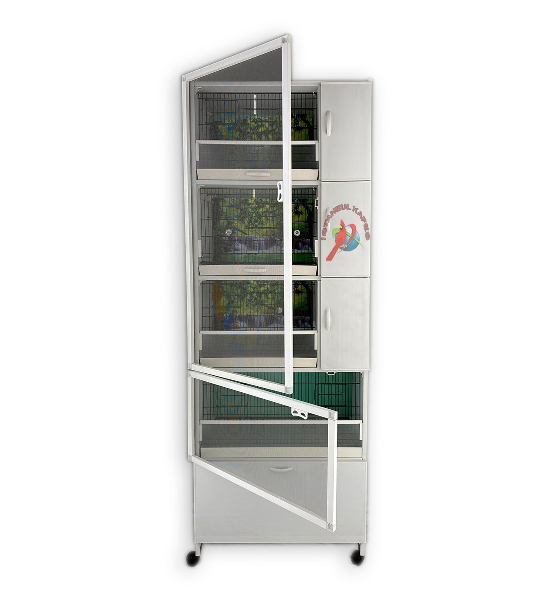 MODEL PDM01YS (SALMALI) - 4'lü DOLAP - PVC KUŞ DOLABI - DOLAP KAFES - PVC KAFES - SALMA KAFES - ÇOK AMAÇLI DOLAP