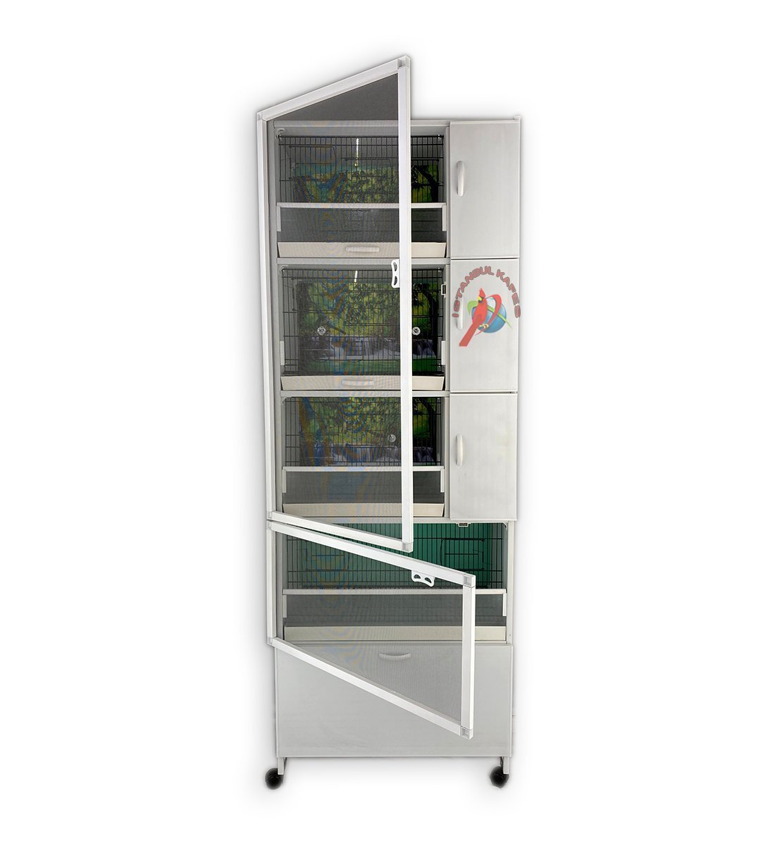 MODEL PDM01YS (SALMALI) - 4'lü DOLAP - PVC KUŞ DOLABI - DOLAP KAFES - PVC KAFES - SALMA KAFES - ÇOK AMAÇLI DOLAP