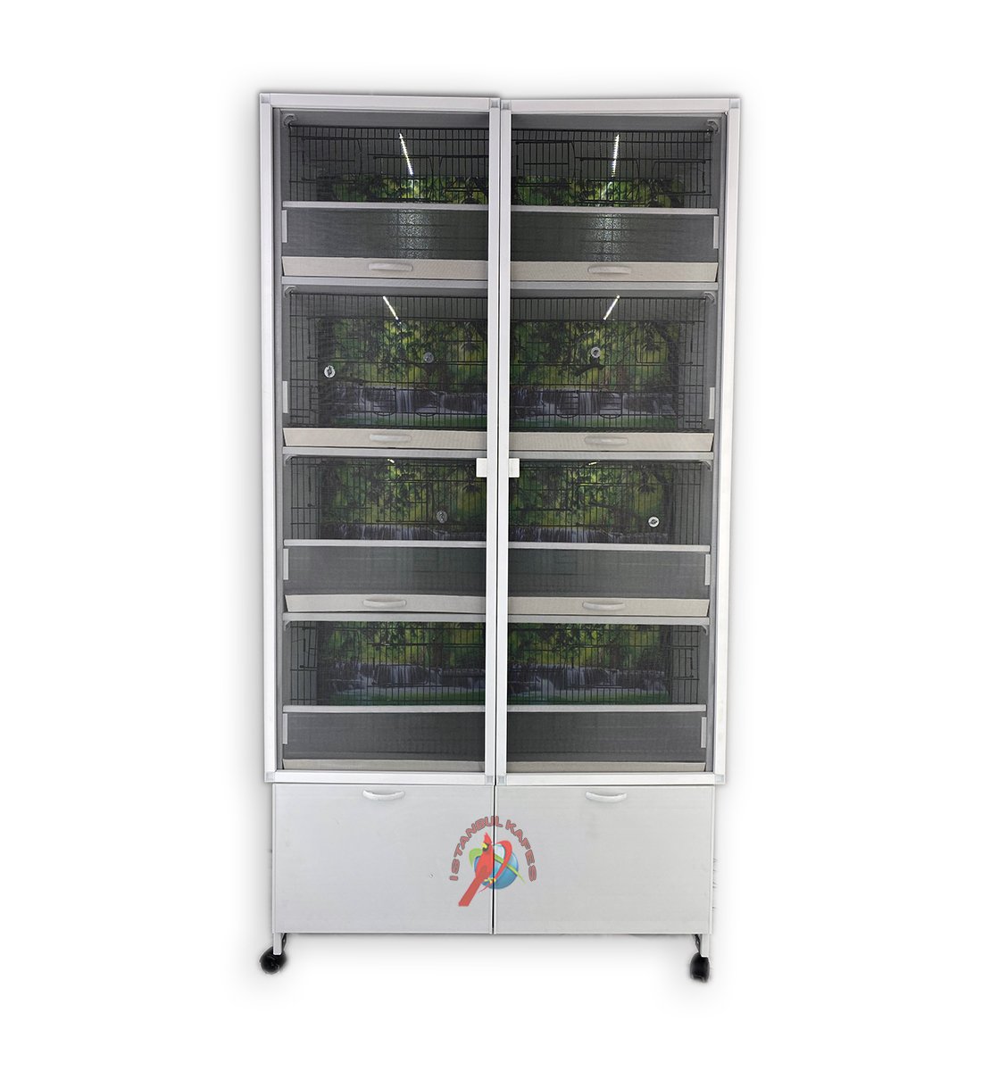 MODEL PDM08 - 8 li DOLAP - PVC KUŞ DOLABI - DOLAP KAFES - PVC KAFES - SALMA KAFES - ÇOK AMAÇLI DOLAP