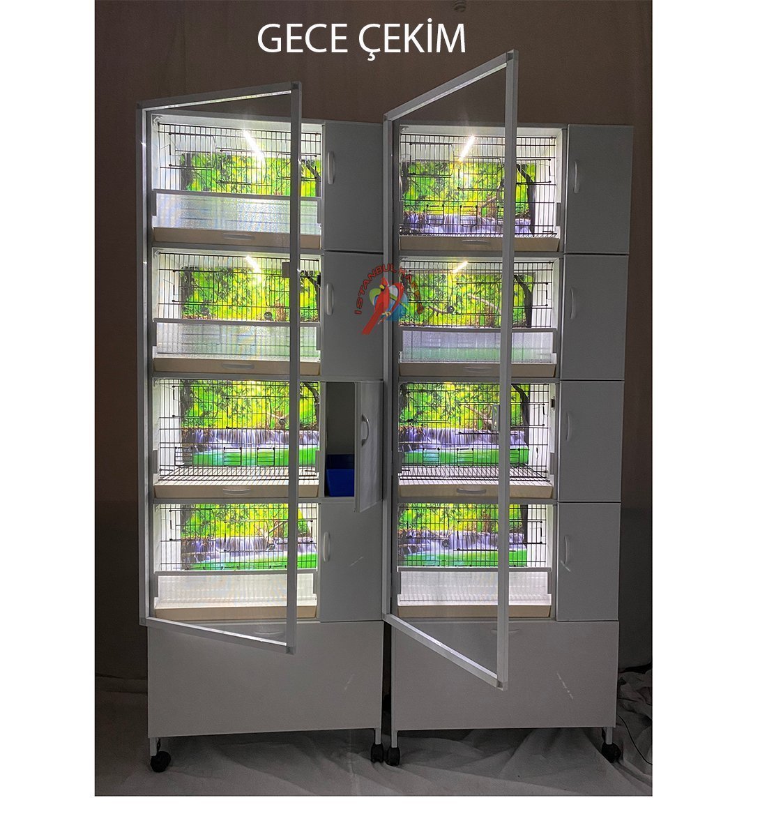 MODEL PD08Y-(YANDAN FOLLUKLU) DOLAP - PVC KUŞ DOLABI - DOLAP KAFES - PVC KAFES - SALMA KAFES - ÇOK AMAÇLI DOLAP