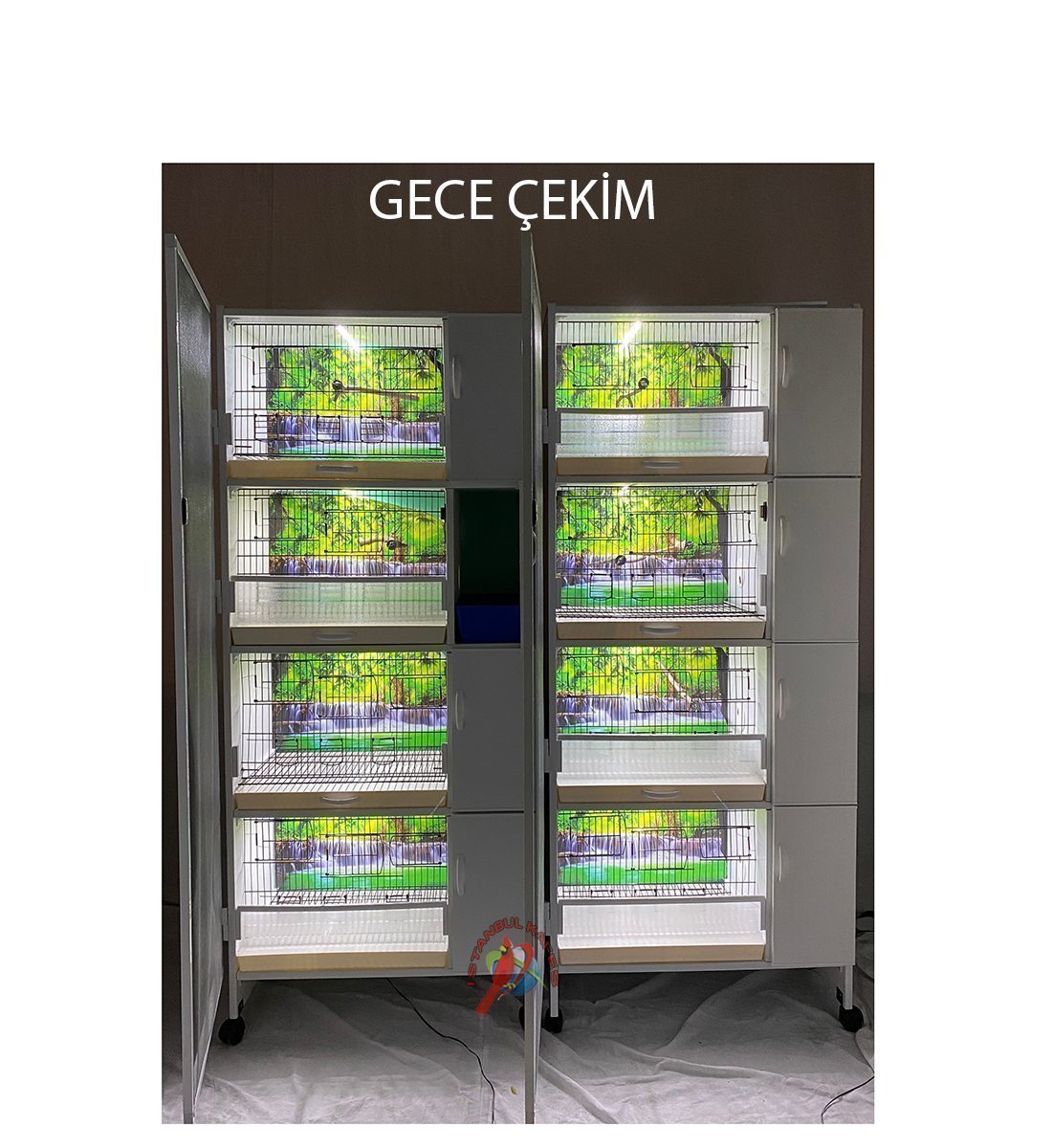 MODEL PD08Y-(YANDAN FOLLUKLU) DOLAP - PVC KUŞ DOLABI - DOLAP KAFES - PVC KAFES - SALMA KAFES - ÇOK AMAÇLI DOLAP