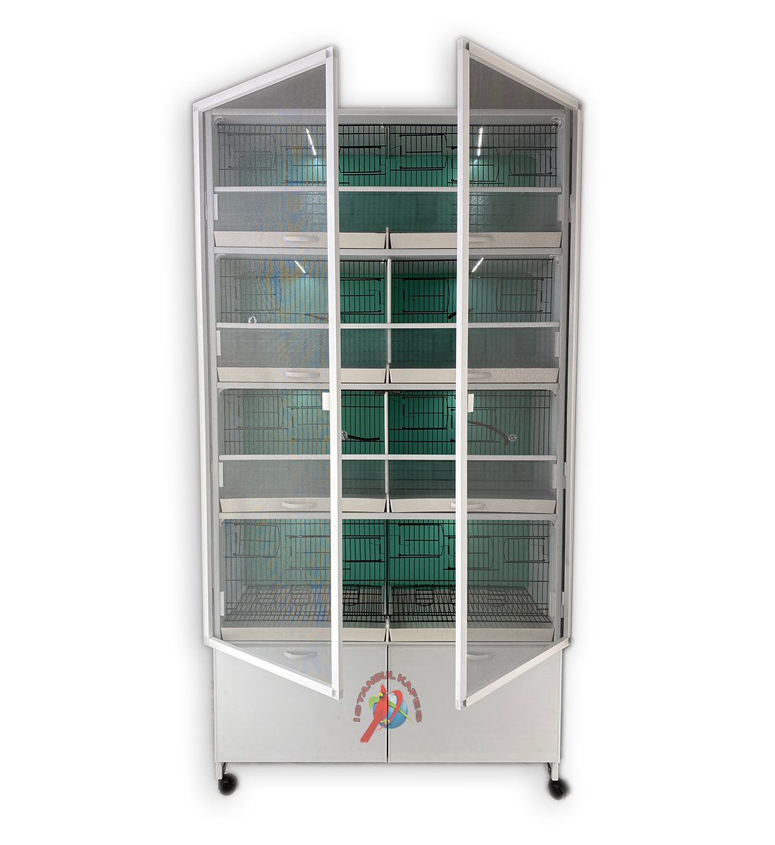 MODEL PDM08 - 8 li DOLAP - PVC KUŞ DOLABI - DOLAP KAFES - PVC KAFES - SALMA KAFES - ÇOK AMAÇLI DOLAP