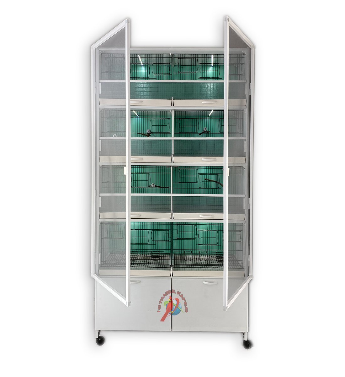 MODEL PDM08 - 8 li DOLAP - PVC KUŞ DOLABI - DOLAP KAFES - PVC KAFES - SALMA KAFES - ÇOK AMAÇLI DOLAP