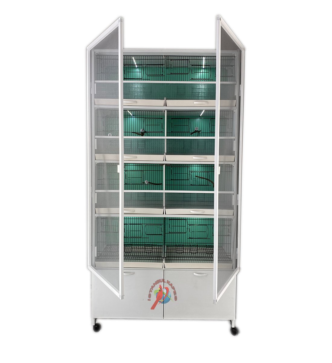 MODEL PDM08 - 8 li DOLAP - PVC KUŞ DOLABI - DOLAP KAFES - PVC KAFES - SALMA KAFES - ÇOK AMAÇLI DOLAP