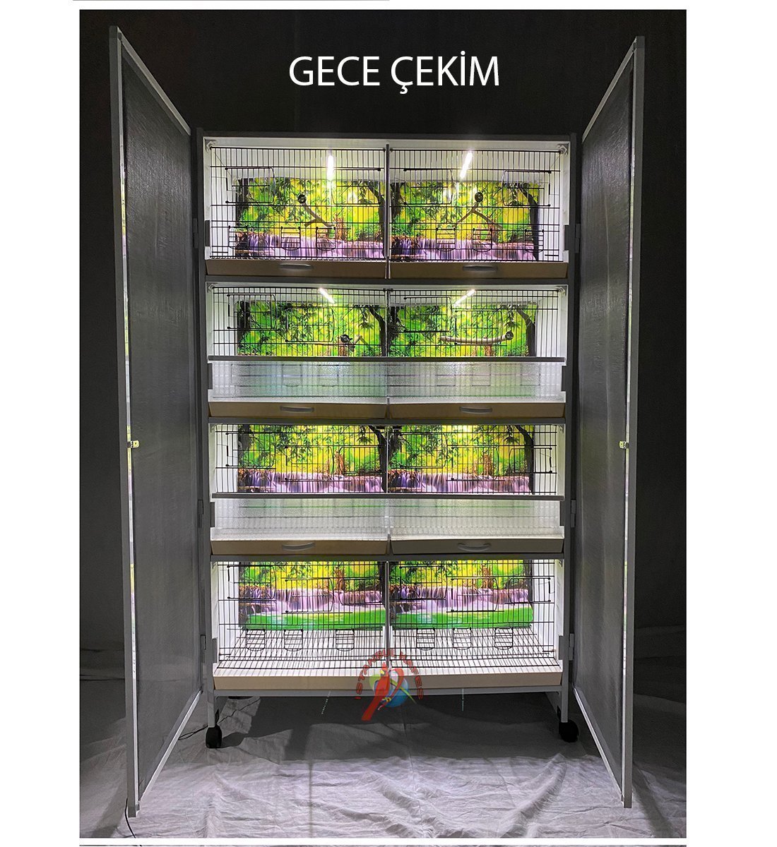 MODEL PDM08 - 8 li DOLAP - PVC KUŞ DOLABI - DOLAP KAFES - PVC KAFES - SALMA KAFES - ÇOK AMAÇLI DOLAP