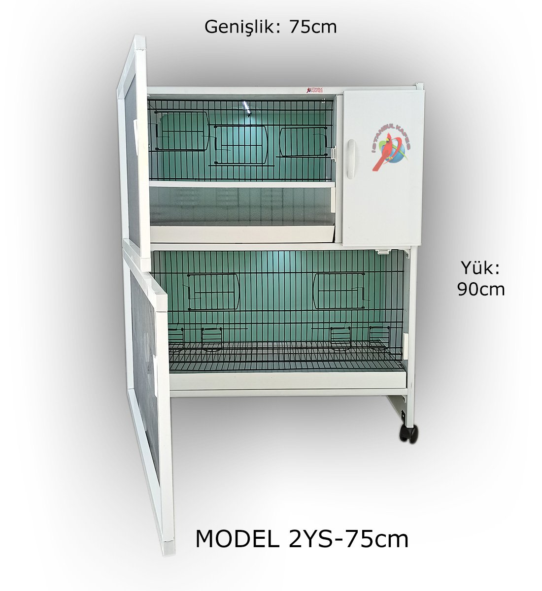 MODEL PDM02YS (SALMALI) - 2'li DOLAP - PVC KUŞ DOLABI - DOLAP KAFES - PVC KAFES - SALMA KAFES - ÇOK AMAÇLI DOLAP
