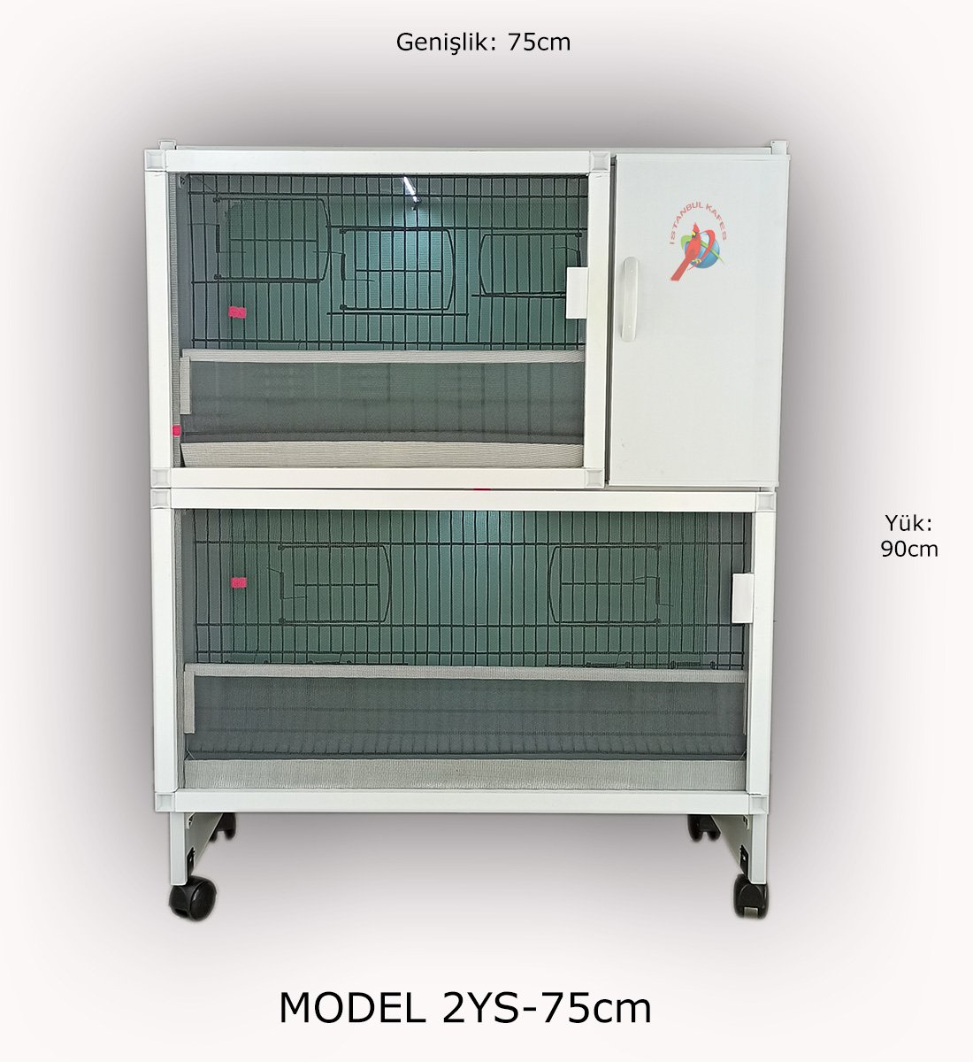 MODEL PDM02YS (SALMALI) - 2'li DOLAP - PVC KUŞ DOLABI - DOLAP KAFES - PVC KAFES - SALMA KAFES - ÇOK AMAÇLI DOLAP