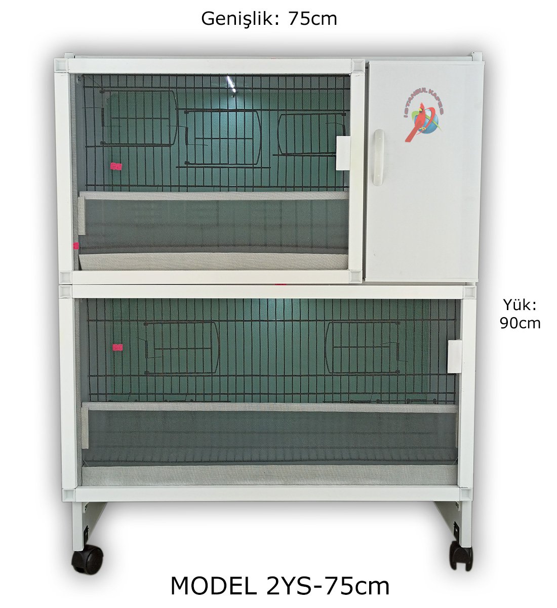 MODEL PDM02YS (SALMALI) - 2'li DOLAP - PVC KUŞ DOLABI - DOLAP KAFES - PVC KAFES - SALMA KAFES - ÇOK AMAÇLI DOLAP