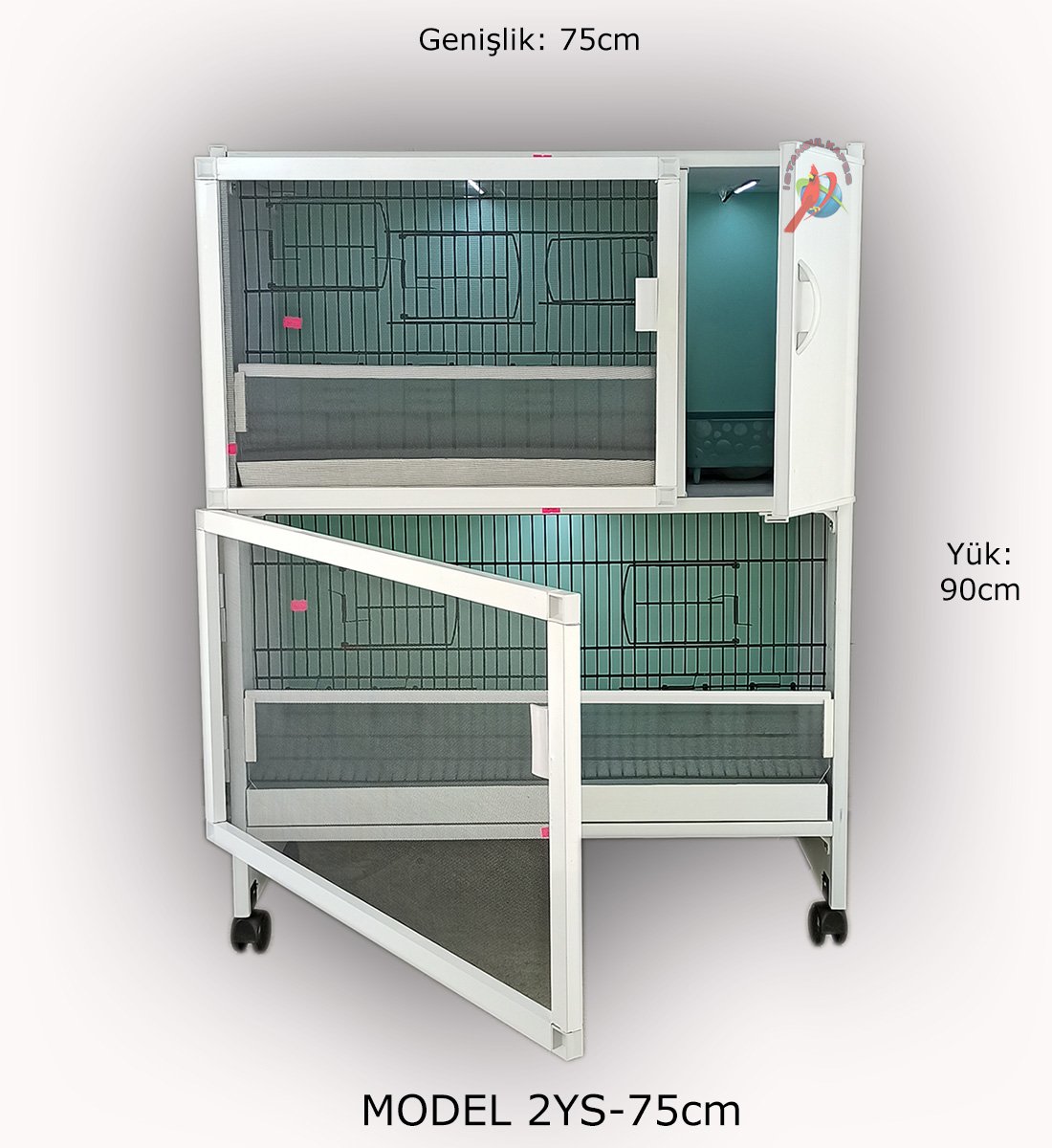 MODEL PDM02YS (SALMALI) - 2'li DOLAP - PVC KUŞ DOLABI - DOLAP KAFES - PVC KAFES - SALMA KAFES - ÇOK AMAÇLI DOLAP