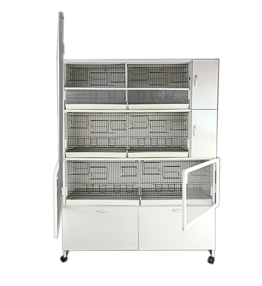 MODEL PD53-(ÇİFT TEPSİ YANDAN FOLLUKLU) DOLAP - PVC KUŞ DOLABI - DOLAP KAFES - PVC KAFES - SALMA KAFES - ÇOK AMAÇLI DOLAP