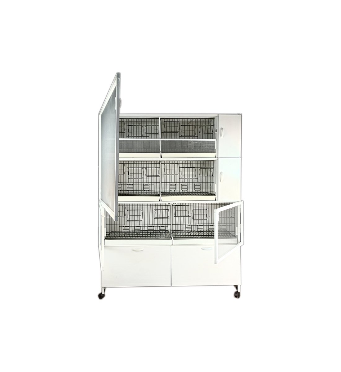 MODEL PD53-(ÇİFT TEPSİ YANDAN FOLLUKLU) DOLAP - PVC KUŞ DOLABI - DOLAP KAFES - PVC KAFES - SALMA KAFES - ÇOK AMAÇLI DOLAP