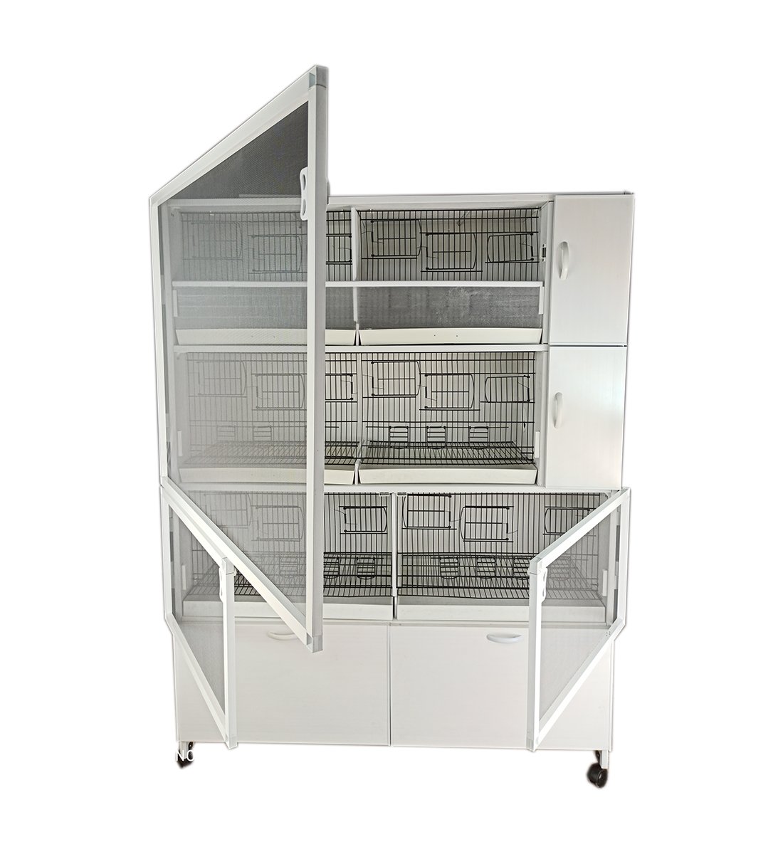 MODEL PD53-(ÇİFT TEPSİ YANDAN FOLLUKLU) DOLAP - PVC KUŞ DOLABI - DOLAP KAFES - PVC KAFES - SALMA KAFES - ÇOK AMAÇLI DOLAP