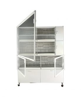 MODEL PD53-(ÇİFT TEPSİ YANDAN FOLLUKLU) DOLAP - PVC KUŞ DOLABI - DOLAP KAFES - PVC KAFES - SALMA KAFES - ÇOK AMAÇLI DOLAP