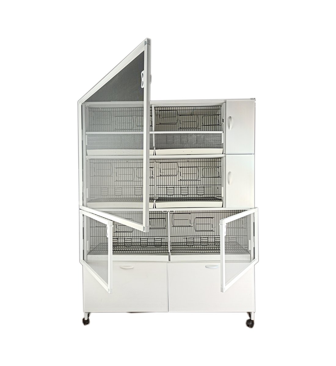 MODEL PD53-(ÇİFT TEPSİ YANDAN FOLLUKLU) DOLAP - PVC KUŞ DOLABI - DOLAP KAFES - PVC KAFES - SALMA KAFES - ÇOK AMAÇLI DOLAP