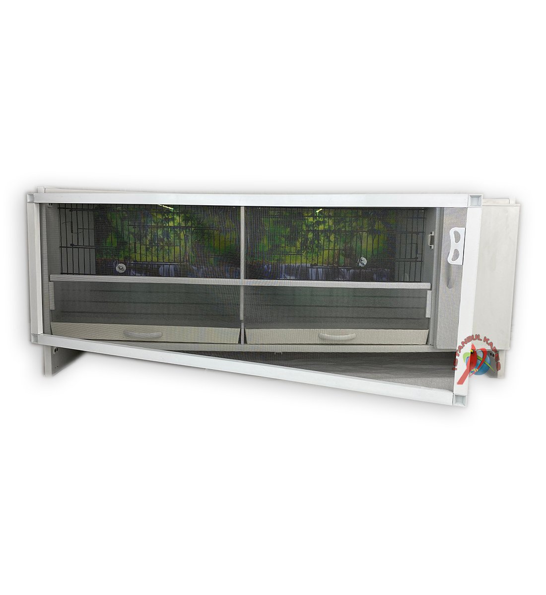 MODEL PD51-(ÇİFT TEPSİ YANDAN FOLLUKLU) DOLAP - PVC KUŞ DOLABI - DOLAP KAFES - PVC KAFES - SALMA KAFES - ÇOK AMAÇLI DOLAP