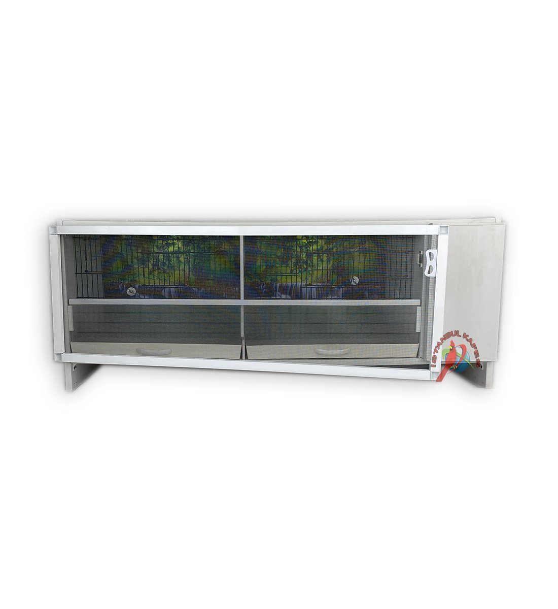 MODEL PD51-(ÇİFT TEPSİ YANDAN FOLLUKLU) DOLAP - PVC KUŞ DOLABI - DOLAP KAFES - PVC KAFES - SALMA KAFES - ÇOK AMAÇLI DOLAP