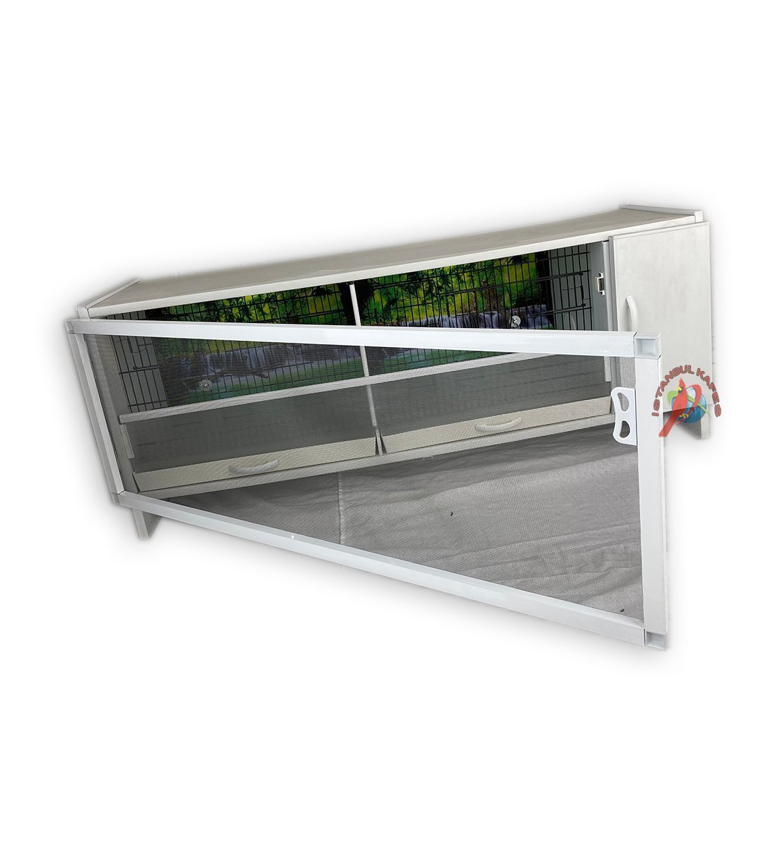MODEL PD51-(ÇİFT TEPSİ YANDAN FOLLUKLU) DOLAP - PVC KUŞ DOLABI - DOLAP KAFES - PVC KAFES - SALMA KAFES - ÇOK AMAÇLI DOLAP