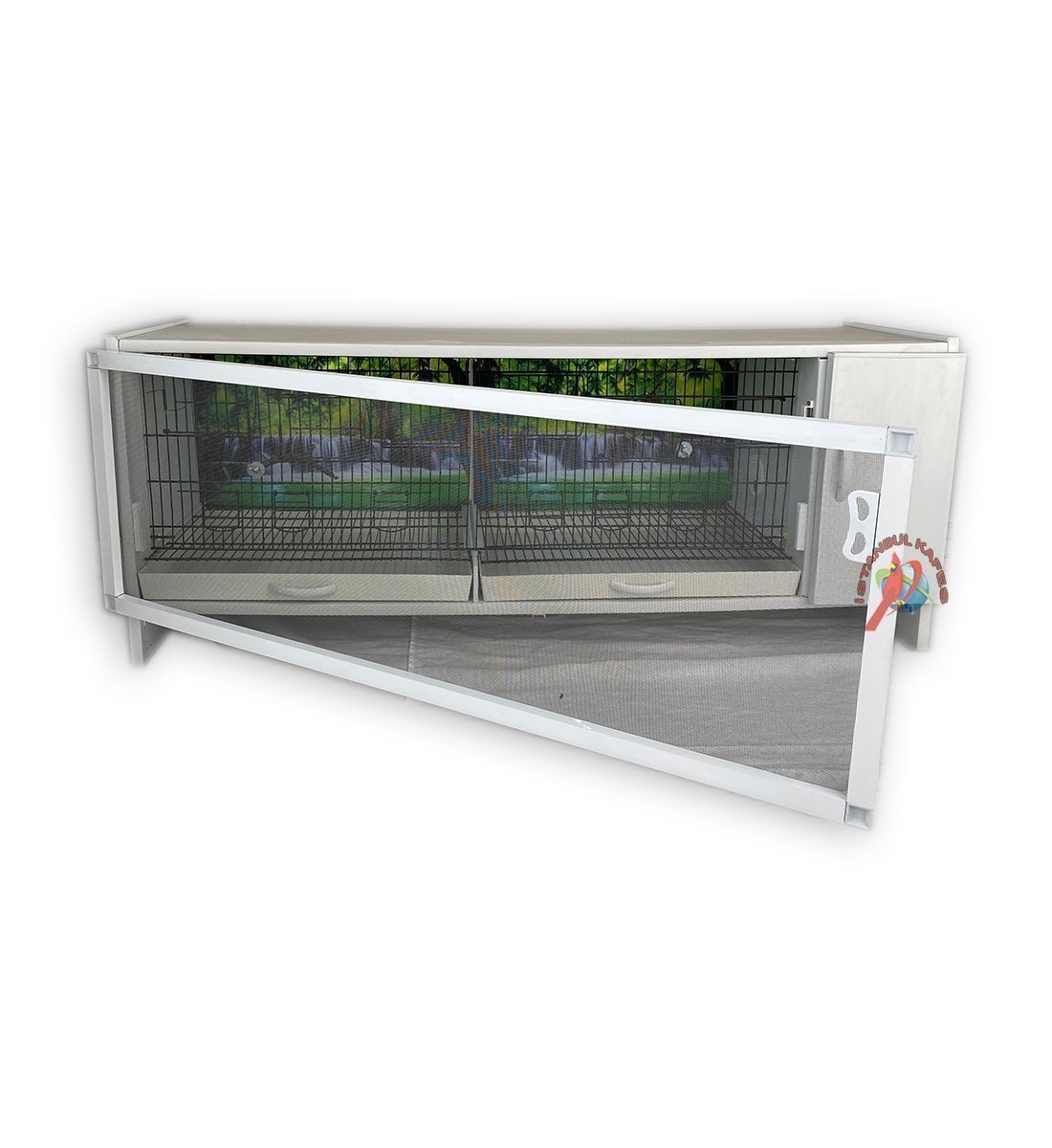 MODEL PD51-(ÇİFT TEPSİ YANDAN FOLLUKLU) DOLAP - PVC KUŞ DOLABI - DOLAP KAFES - PVC KAFES - SALMA KAFES - ÇOK AMAÇLI DOLAP