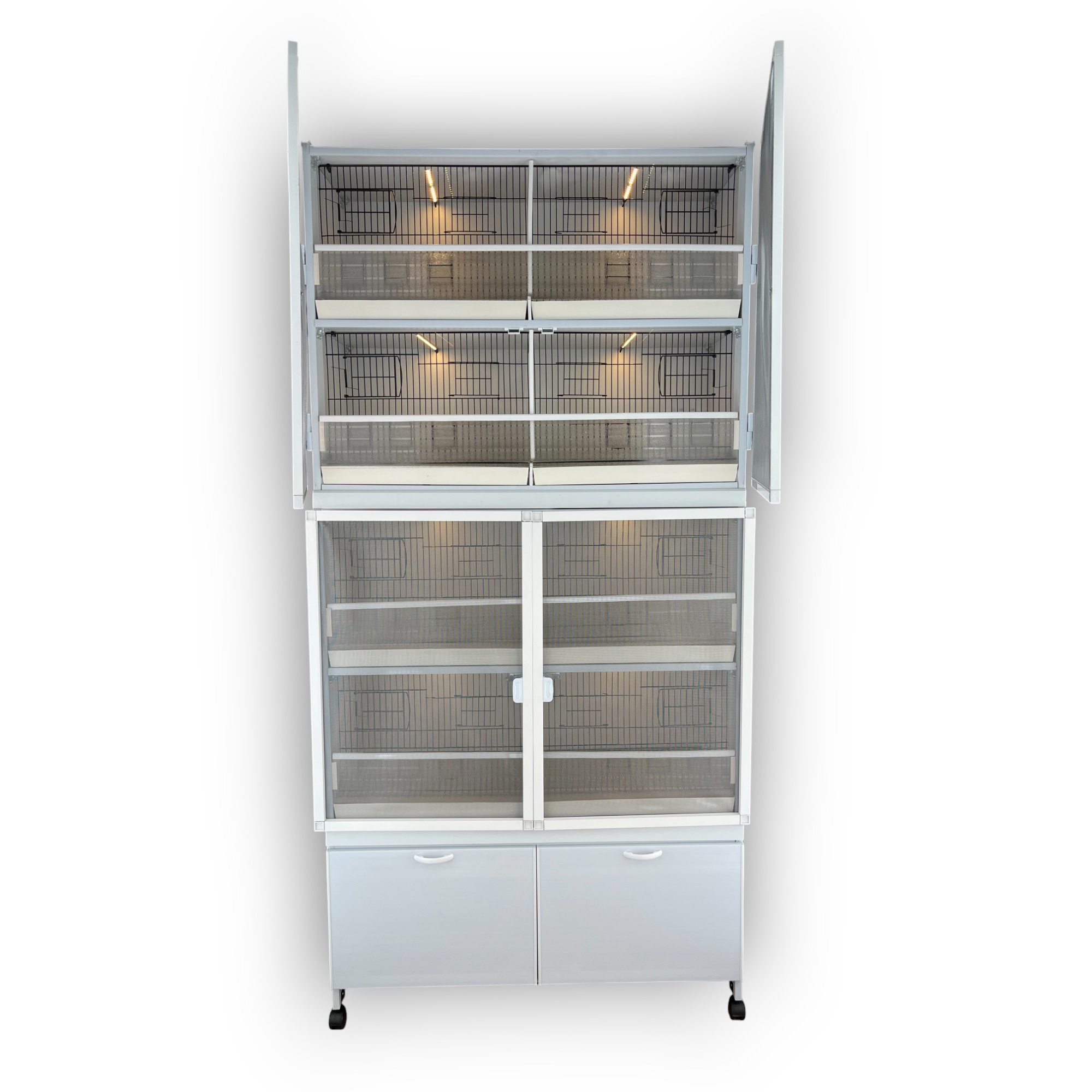 MODEL PDM08 - 8 li DOLAP - PVC KUŞ DOLABI - DOLAP KAFES - PVC KAFES - SALMA KAFES - ÇOK AMAÇLI DOLAP