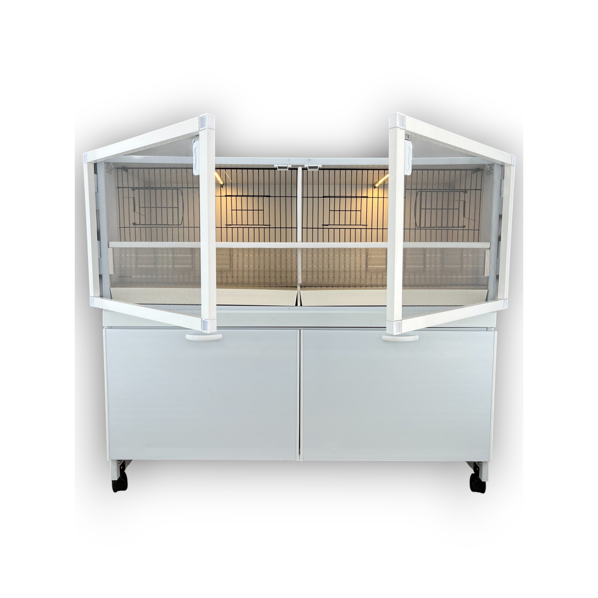 MODEL PDM02-YATAY- 2'li DOLAP - PVC KUŞ DOLABI - DOLAP KAFES - PVC KAFES - SALMA KAFES - ÇOK AMAÇLI DOLAP
