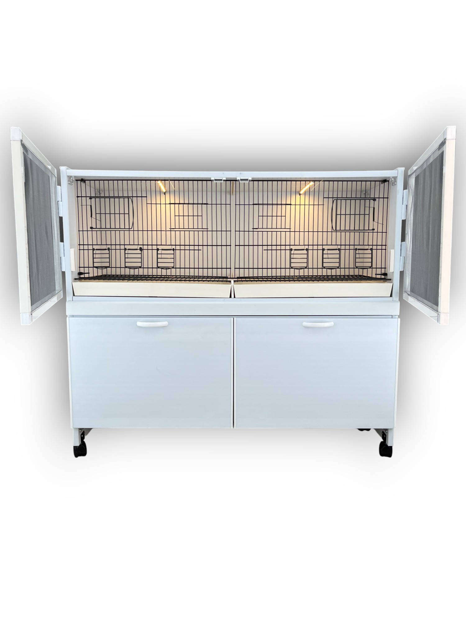 MODEL PDM02-YATAY- 2'li DOLAP - PVC KUŞ DOLABI - DOLAP KAFES - PVC KAFES - SALMA KAFES - ÇOK AMAÇLI DOLAP