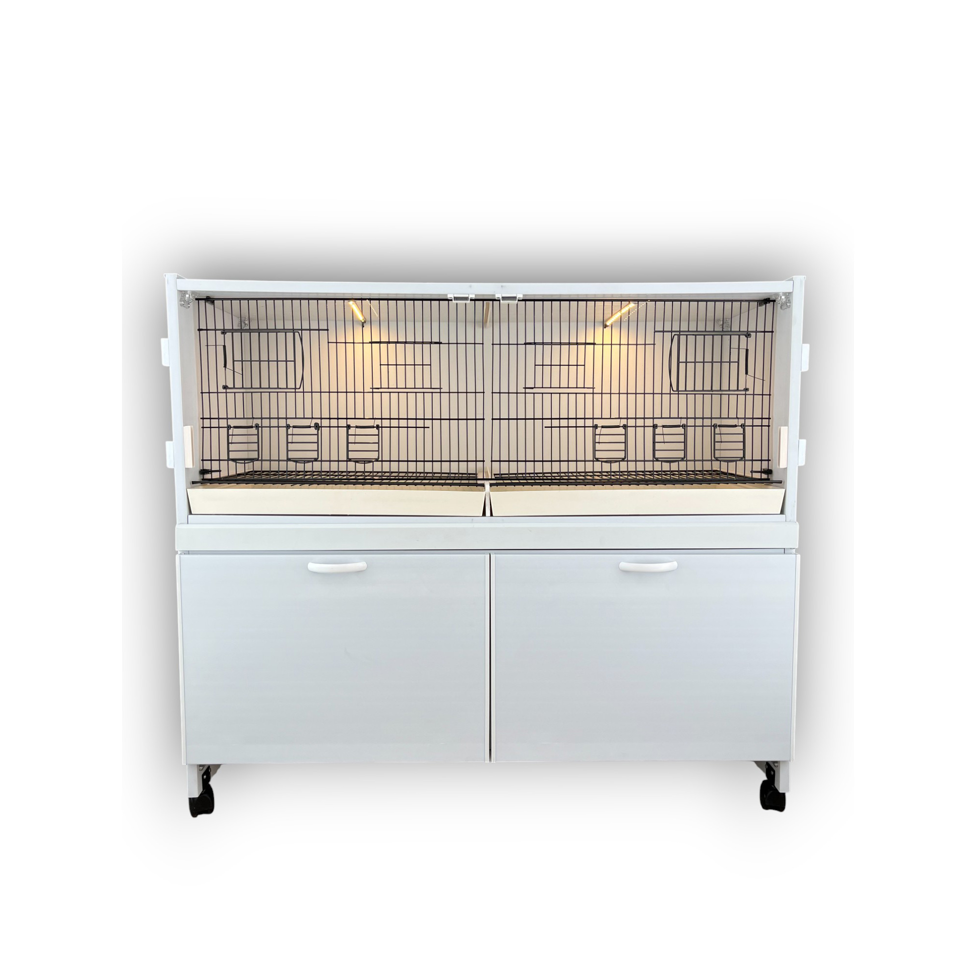 MODEL PDM02-YATAY- 2'li DOLAP - PVC KUŞ DOLABI - DOLAP KAFES - PVC KAFES - SALMA KAFES - ÇOK AMAÇLI DOLAP