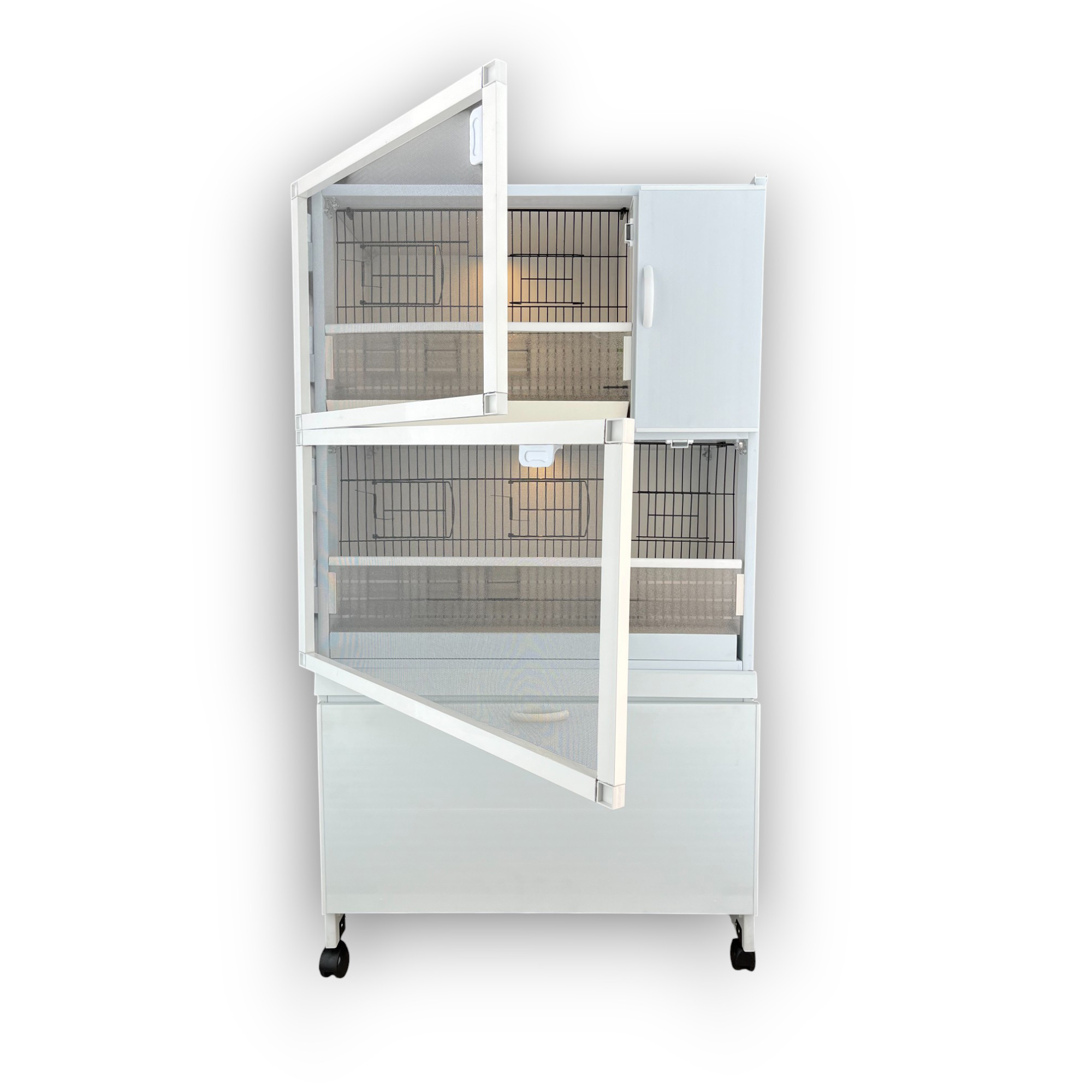 MODEL PDM02YS (SALMALI) - 2'li DOLAP - PVC KUŞ DOLABI - DOLAP KAFES - PVC KAFES - SALMA KAFES - ÇOK AMAÇLI DOLAP