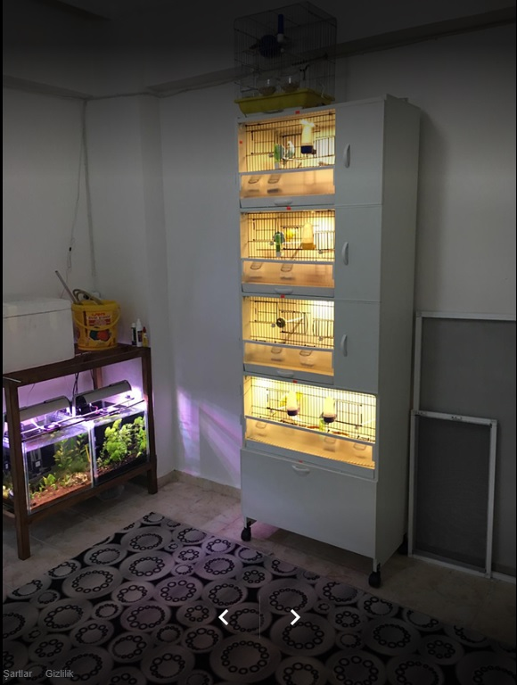 MODEL PDM01YS (SALMALI) - 4'lü DOLAP - PVC KUŞ DOLABI - DOLAP KAFES - PVC KAFES - SALMA KAFES - ÇOK AMAÇLI DOLAP