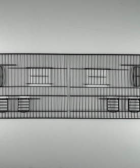 (100cm ’LİK) - 100,5 cm × 26,5 cm –İstanbul Kafes Bölmeli Salma Kuş Kafesi Ön Teli – Muhabbet Kuşu, Kanarya, Sultan Papağanı ve Cennet Papağnı – 100,5 cm × 26,5 cm – Siyah Parlak Fırın Boyalı Kafes Ön teli